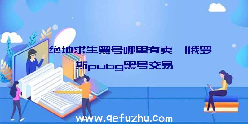 「绝地求生黑号哪里有卖」|俄罗斯pubg黑号交易